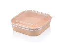 750ml Kraft Square Bowl with Lid (1PE) FOOD-SQKBWL750.webp