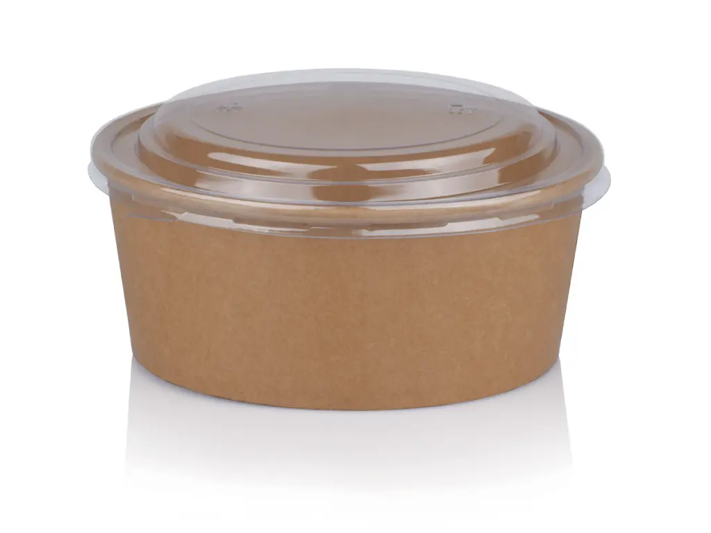 1.2L Kraft Paper Salad Bowl (2PE) & Lid FOOD-SALAD40.webp