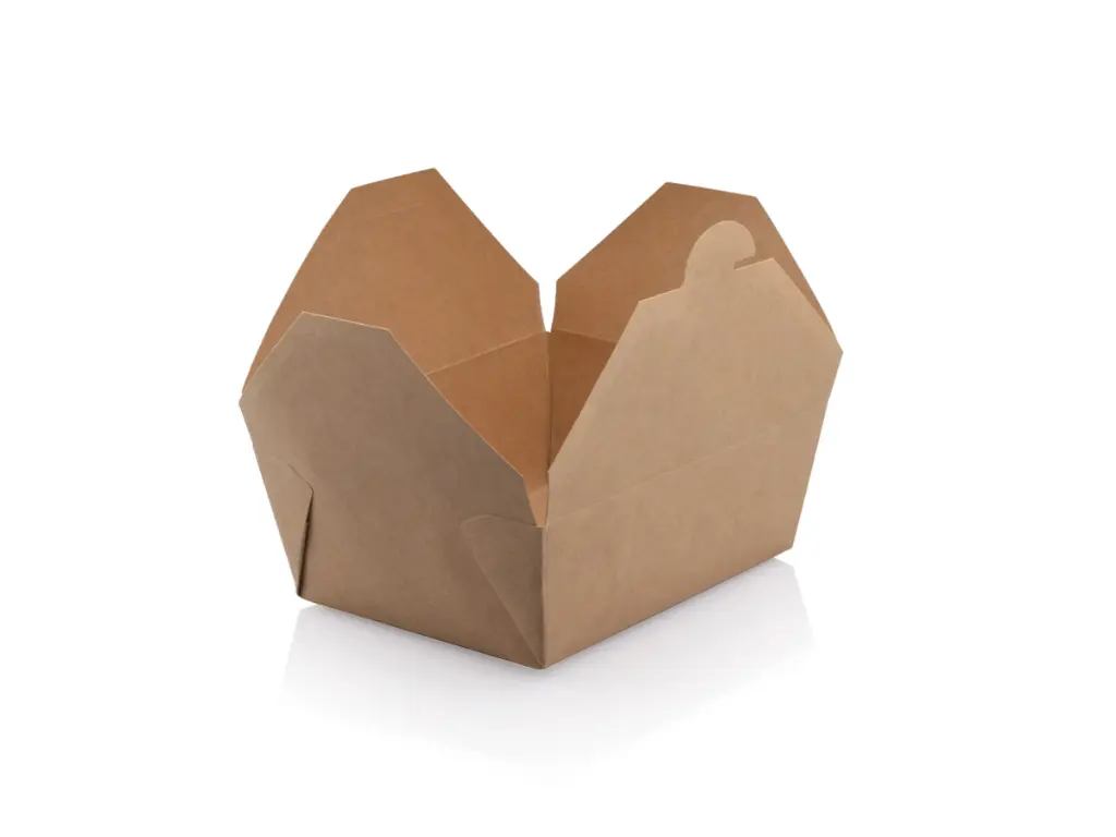8 Bio Kraft PLA Lunch Box (1300 ml) - Open FOOD-LBX8PLA.webp