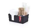 Black Plastic Napkin Accessories Holder - 6 Comp & Accessories - NEW BAR-NAPACC6C.webp
