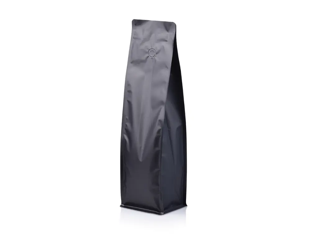 Black Flat Bottom Coffee Bag Zip Valve PBFBBCZ1V-1.webp