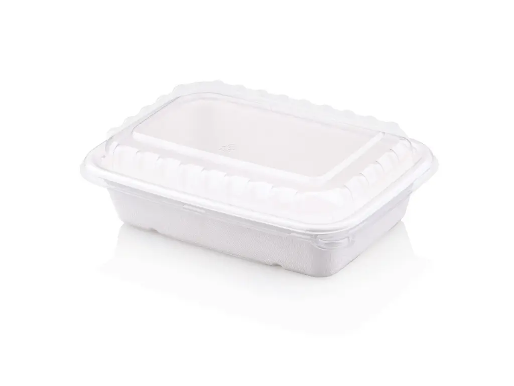 950ml Sugar Cane Deli Meal Container & lid FOOD-MEAL950.webp