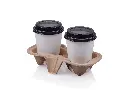 2 Cup Carry Tray with White Coffee Cups and Black Lids.webp