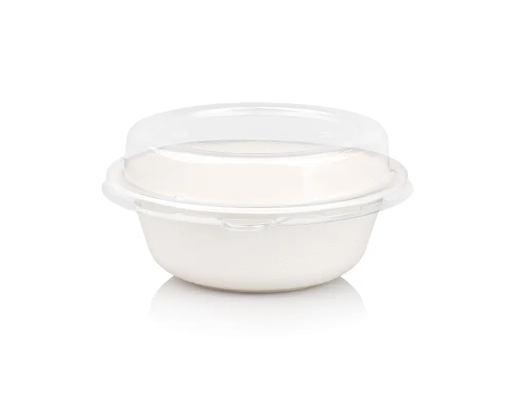 500ml Round Sugar Cane Top Hat Bowl with Lid FOOD-BWL18TH.webp