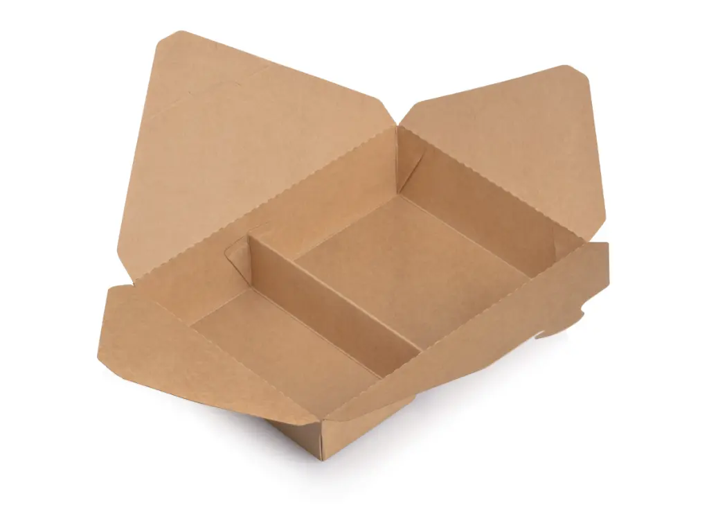 Kraft 2 Compartment Lunch Box 1500 ml (TD003) - Open FOODMBTD003.webp