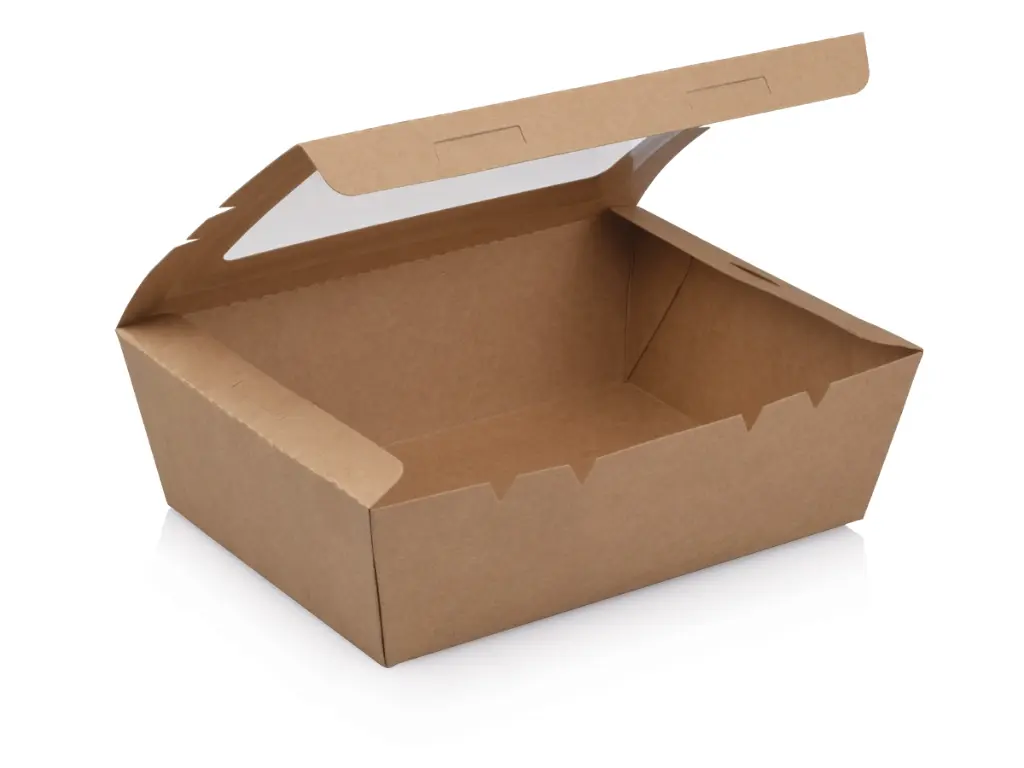 2.1L Kraft Salad Box PET Window - Open FOOD-SALBX2100.webp