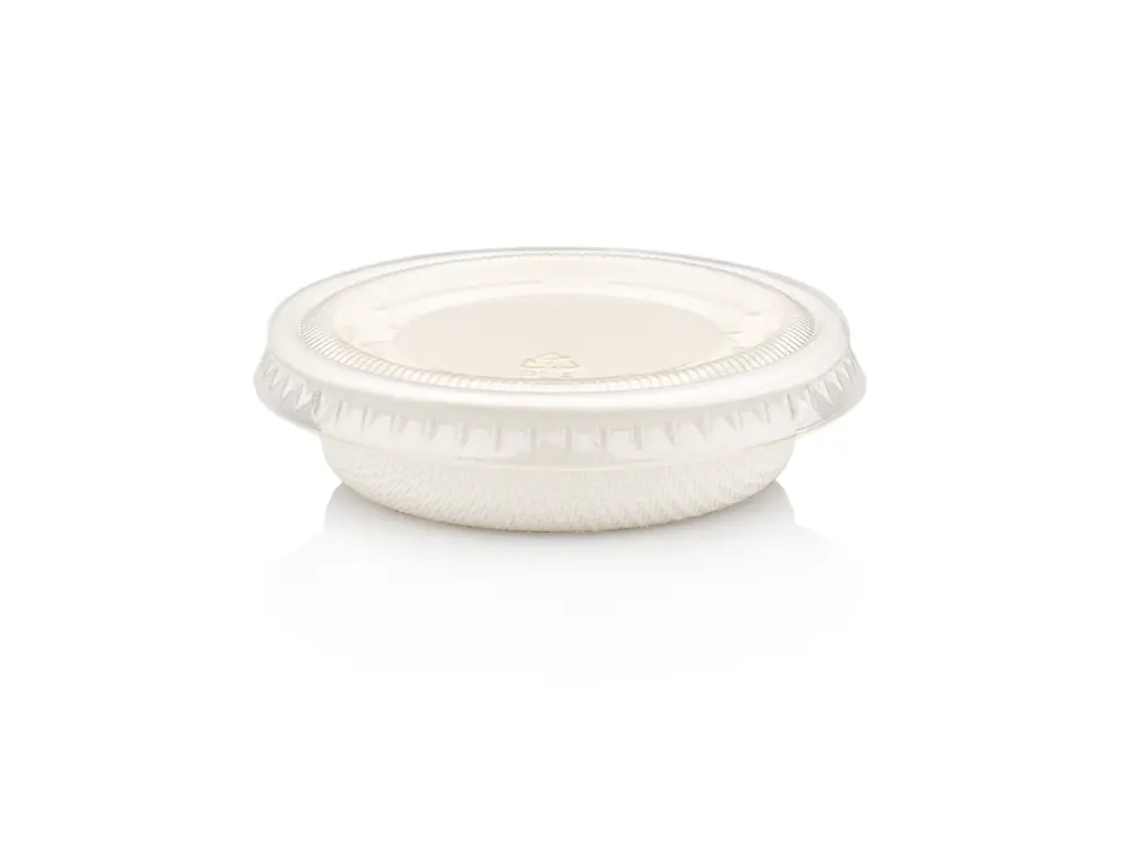 29ml Sugar Cane White Bio Portion Cup & PLA Lid FOOD-SAMP29.webp