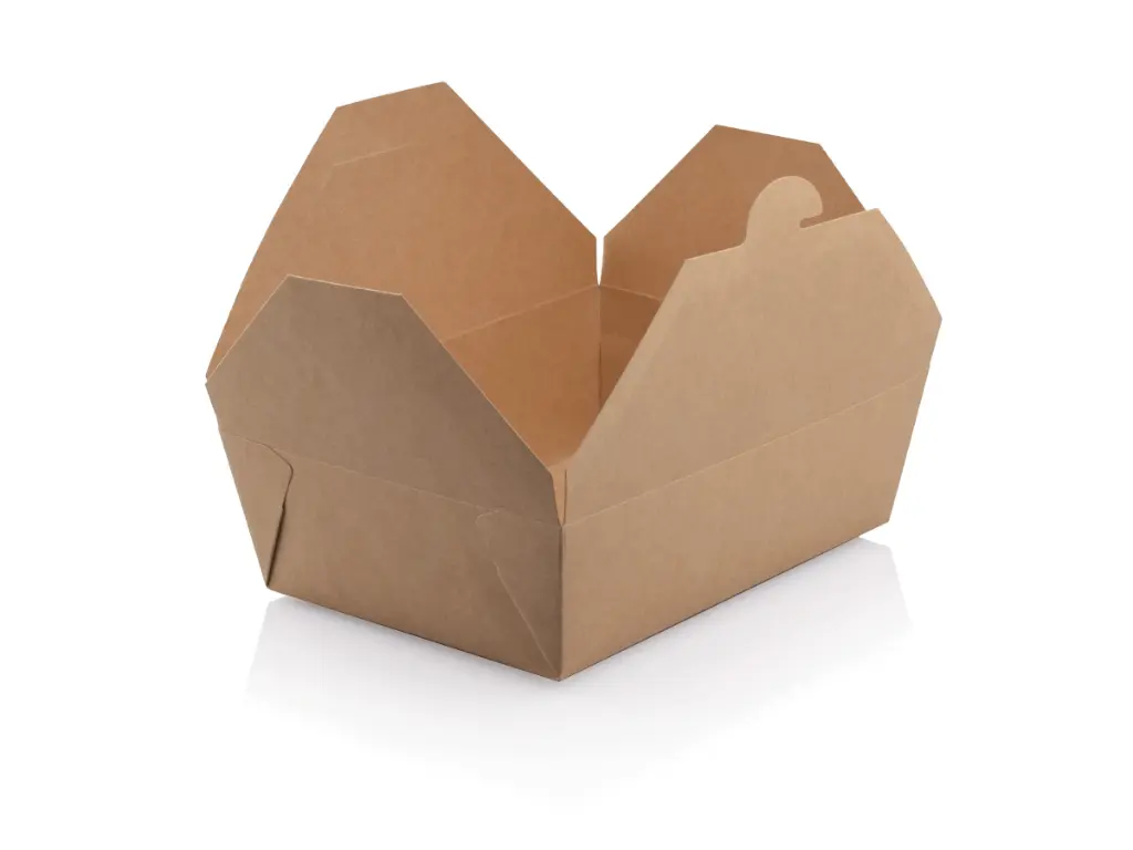 3 Bio Kraft PLA Lunch Box (1900ml) - Open FOOD-LBX3PLA.webp