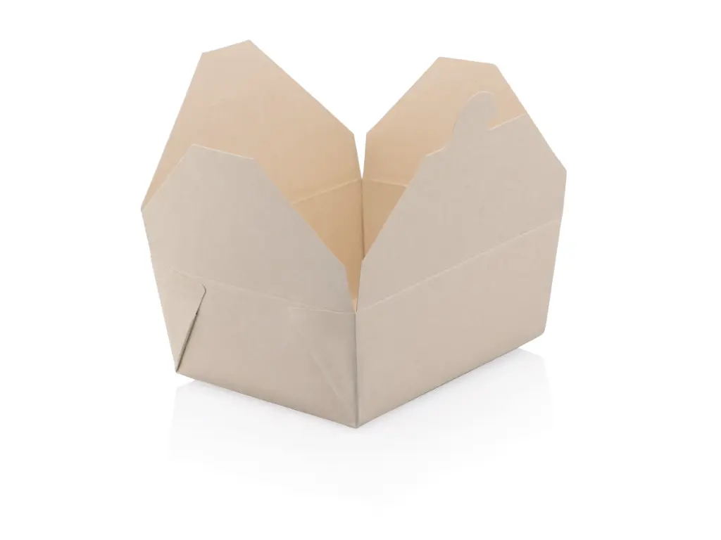 Bamboo Paper Lunch Box No. 8 - Open FOOD-LBX-BAM8.webp