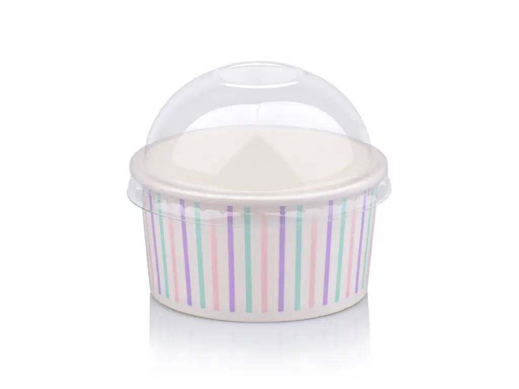 180ml Multicolour Stripe Vintage Ice Cream with Dome Lid.webp