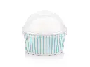 180ml Blue Stripe Vintage Ice Cream Tub with Dome Lid.webp