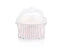 180ml Pink Stripe Vintage Ice Cream Tub with Dome Lid.webp