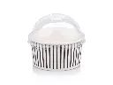 180ml Black Stripe Vintage Ice Cream Tub with Dome Lid.webp