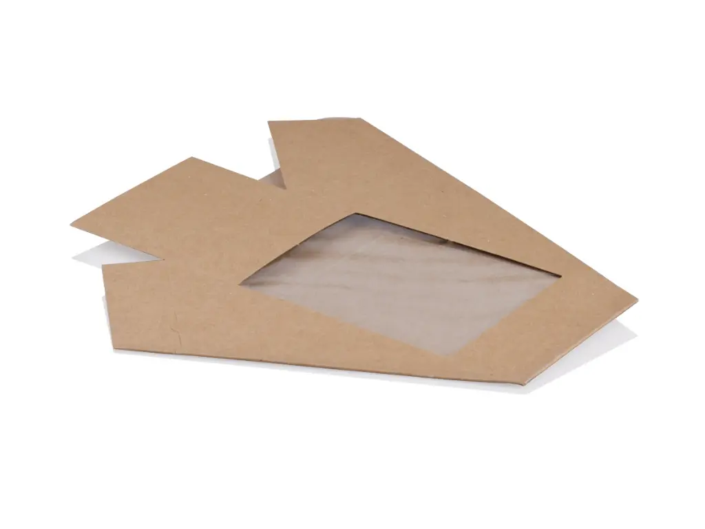 Kraft Sandwich Wedge PLA Window - Flat FOODNSWK120.webp