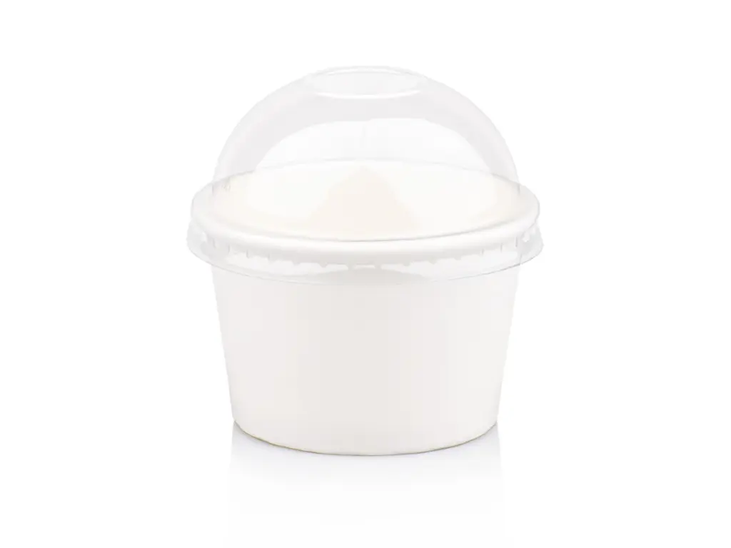 250 ml White Stripe Vintage Ice Cream Tub with Dome Lid.webp