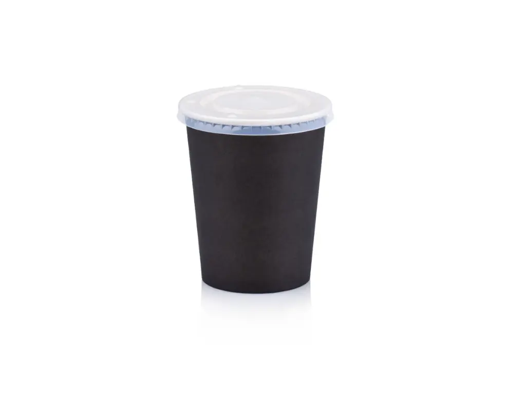 80mm Transparent X-Hole Straw Flat Lid & 250ml SW Blk Cup.webp