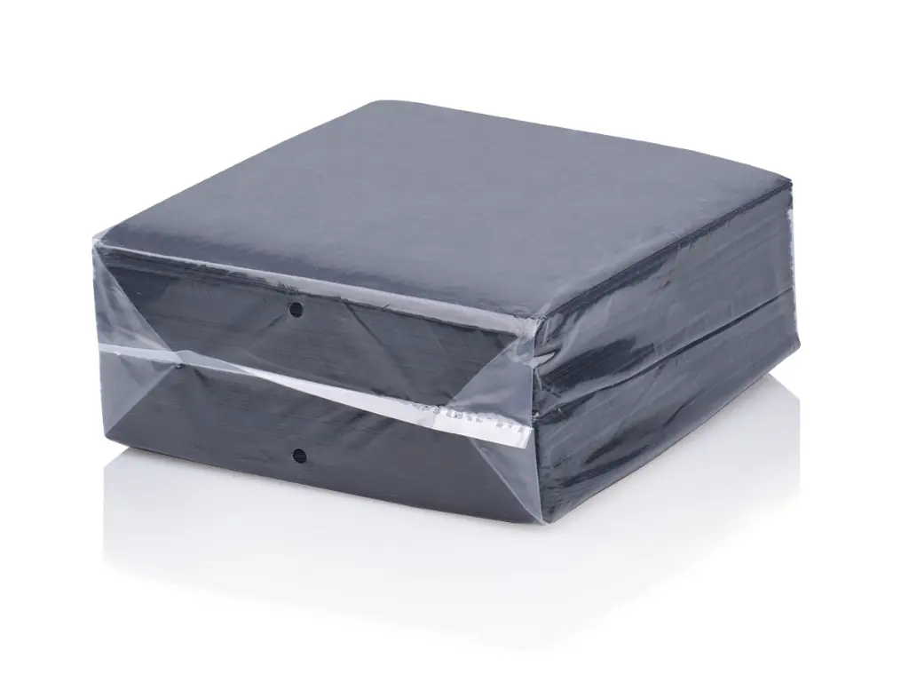 Black Plain Serviettes 2ply 33x33 - Pkt View SER-2PLPLNBLK.webp