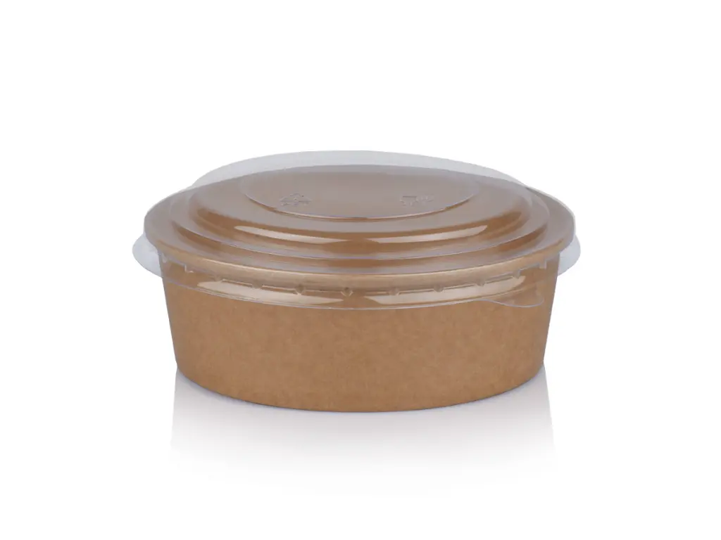 590ml Kraft Paper Salad Bowl (2PE) & Lid FOOD-SALAD20.webp