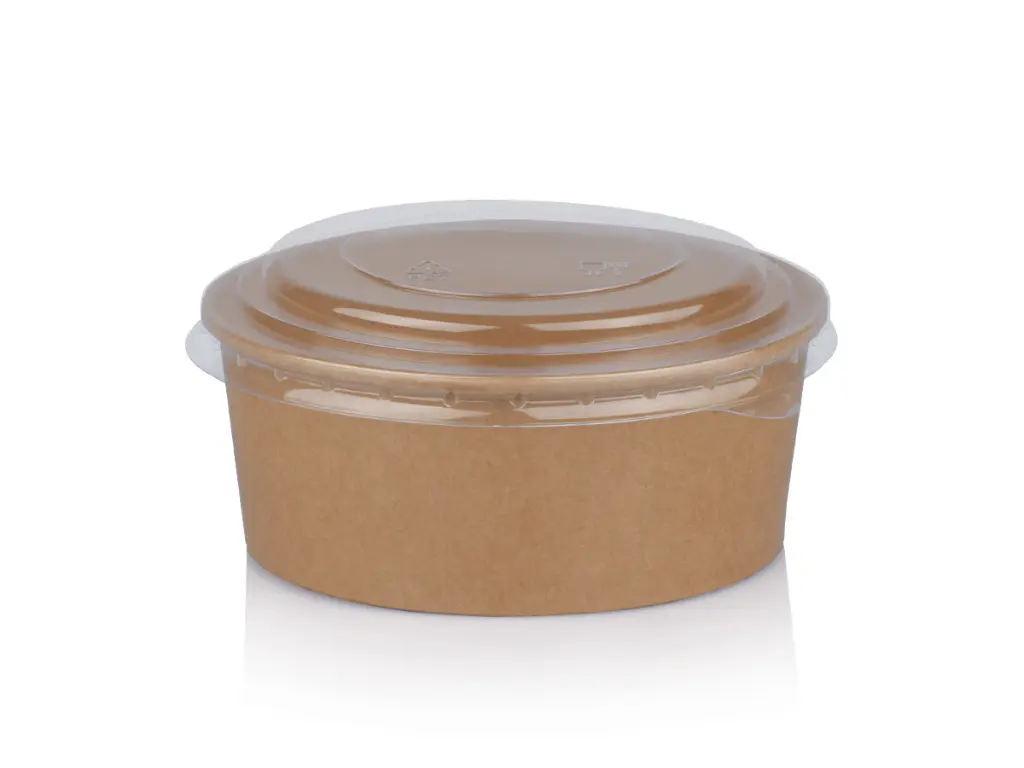 768ml Kraft Paper Salad Bowl (2PE) & Lid FOOD-SALAD26.webp