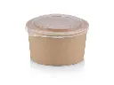 32z Kraft Round Salad Bowl with Multifit PP Lid.webp