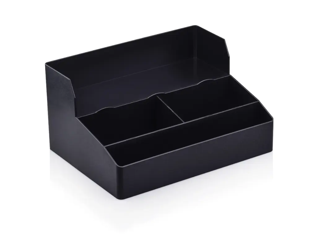 Black Plastic Cup,Lid Condiment Organiser Base - 3 Comp BAR-CUPLDBS3.webp