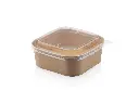 500ml Square Kraft Bowl (1PE) & Lid FOOD-SQKBWL500.webp
