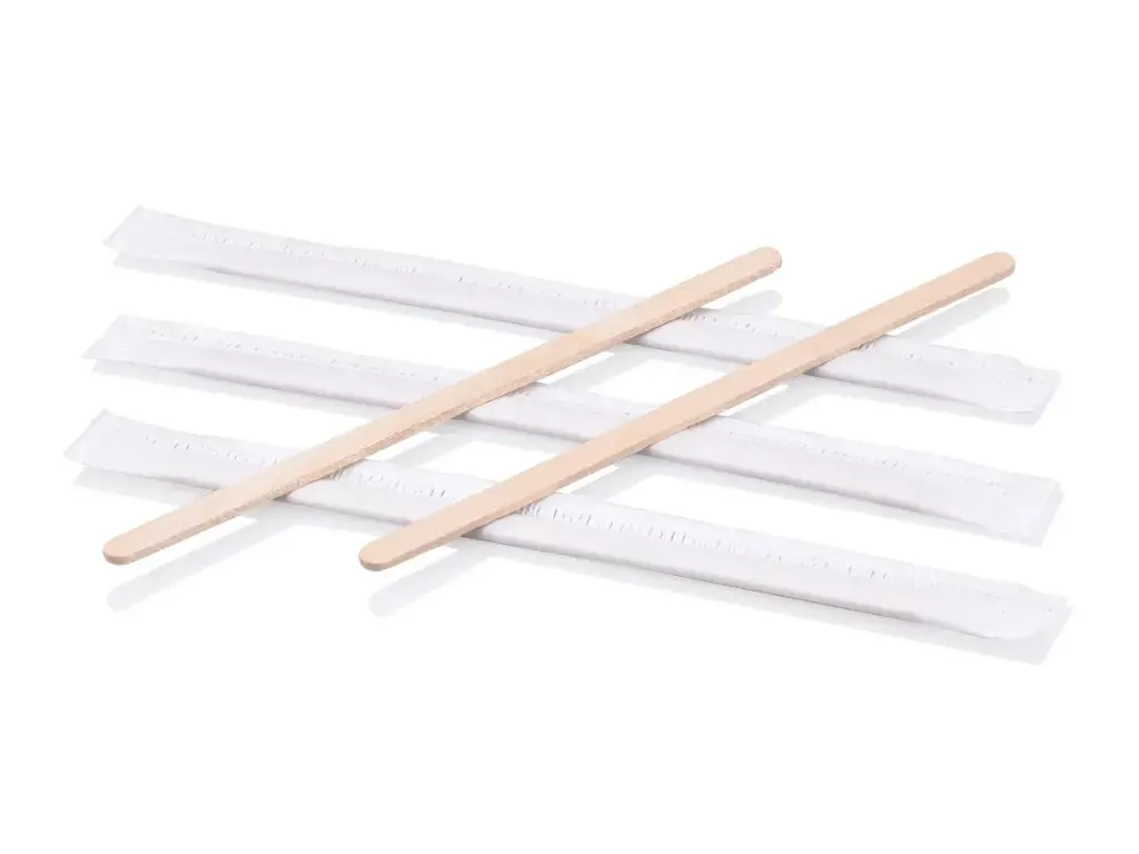 Stirrers: Birchwood - 14cm - Wrapped 