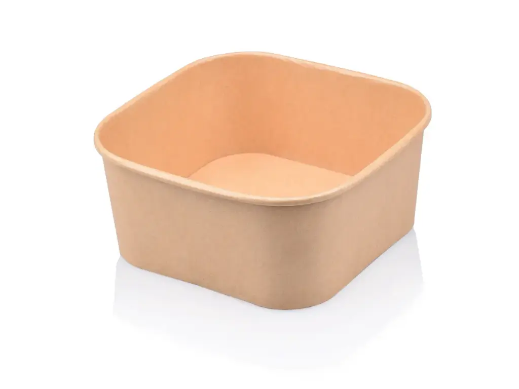 Square - (1PE) Paper Salad Bowl - 1400ml (50's) - XJ 