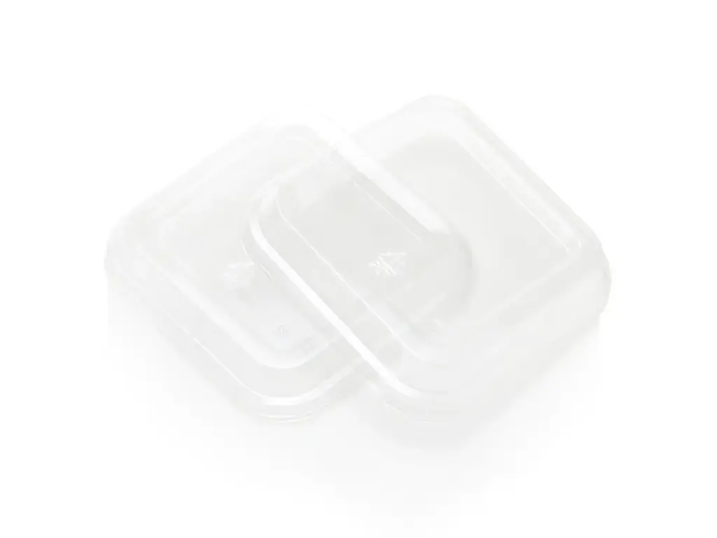Meal Container: Sugarcane - PET Lid - 250ml (Square)