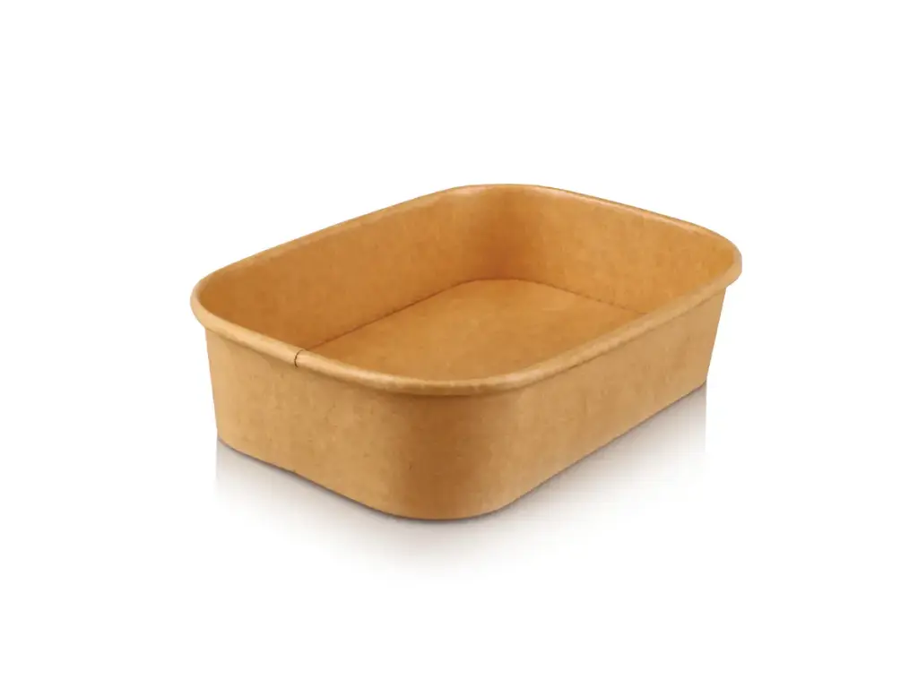 Rectangular: Paper Salad Bowl (1PE) - 500ml (50's) - I