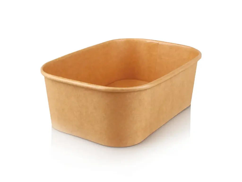 Rectangular: Paper Salad Bowl (1PE) - 750ml (50's) - I