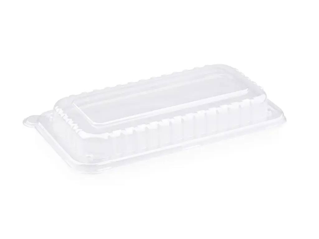 Deli Trays: Sugarcane Snack PET Lid (Rectangle) - 23cm x 12cm