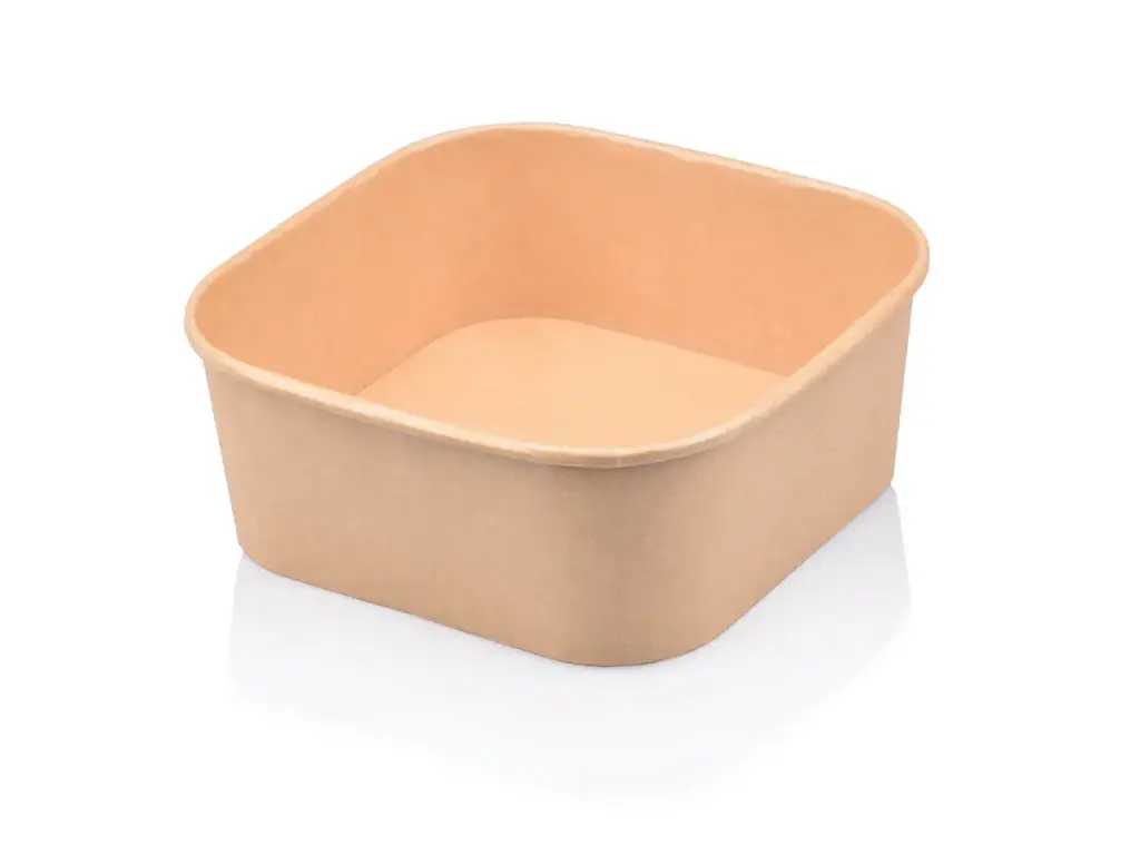 Square - (1PE) Paper Salad Bowl - 1000ml  (50's) - XJ  