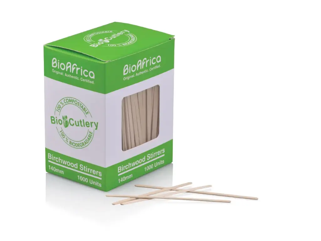 Stirrers: Birchwood - 14cm - Unwrapped (BioAfrica)