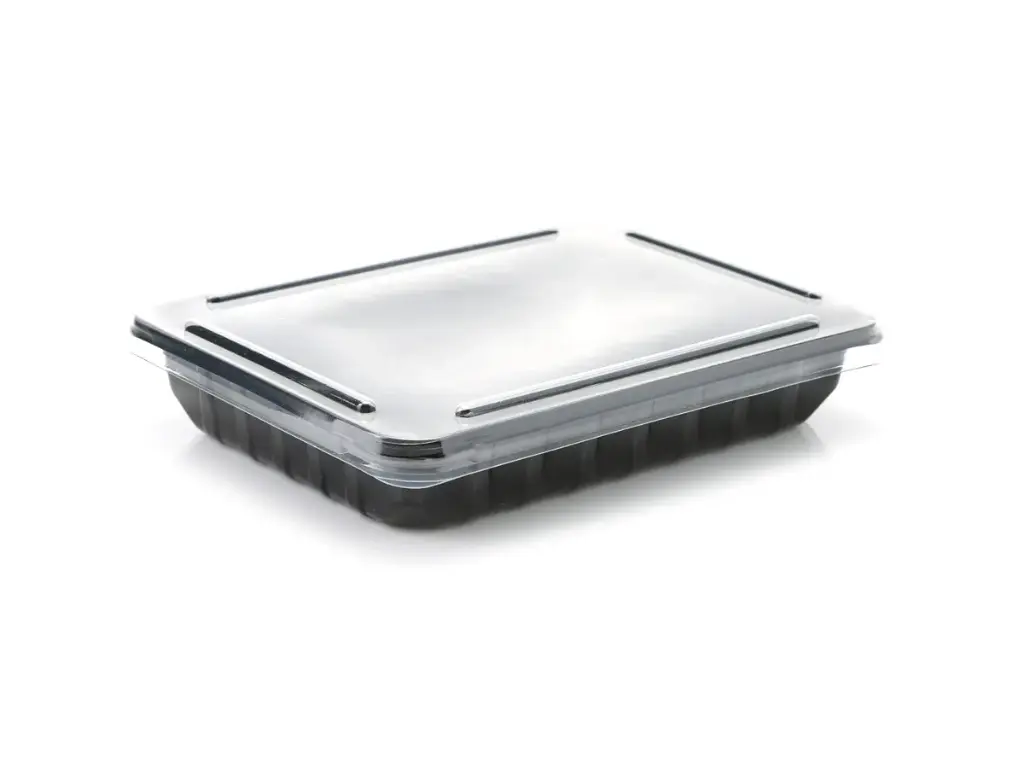 Sushi - Small Black Tray & PET Lid Combo (Z)