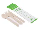 PICNIC SET: 16cm BioAfrica - Birchwood Knife, Fork & Spoon with Napkin
